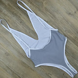 2025 Deep V Neck Thong Swimwear Women One Piece Swimsuit Female Trikini High Cut Monokini Backless Bathing Suit Swim Bodysuit