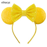 2025 Chic Disney Embroidery Sequin Minnie Ears Headband DOT Bow Hairband Girls Women Party Head Wear Kids DIY Hair Accessories