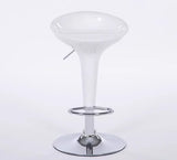 Adjustable Height Swivel Bar Stool Counter Chair PU Leather Backrest Footrest Modern Minimalist Kitchen High Stool