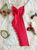 Sexy Lace Patchwork Pajamas Comfortable And Casual Long And Comfortable Women's Nightgown