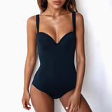 Underwired Bra Cup One Piece Swimsuit Women Swimwear Female Monokini Push Up Bather Bathing Suit Swim Beachwear Slim Bodysuit