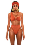 Sexy Bikini Women High Waist Totem Print Hollow Swimwear Swimsuit Female Beach Bikinis Set Bathing Suit Banadores Mujer 2026 New