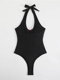 3D Flowers Extreme String Mini Micro Thong Women Swimwear One Piece Swimsuit Female Halter Padded Bather Bathing Suit Swim K7193