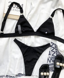 Ribbed Triangle High Cut Bikini Women Swimsuit Female Thong Swimwear Two Pieces Bikini Set Rings Bather Bathing Suit Swim Lady