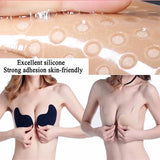Invisible Push Up Bra for Women Backless Strapless Bra Seamless Front Closure Bralette Underwear Silicone Self-Adhesive Bra Pad