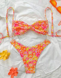 2026 Strappy Thong Bikini Women Printed Floral Swimwear Female Sexy Swimsuit Bathers Bathing Swimming Swim Suit Beachwear
