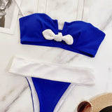 Bikini 2026 Sexy Swimwear Swimsuit Women Push Up Patchwork V-neck Bowknot Bikinis Set Bathing Suit Beach Bikini Banadores Mujer
