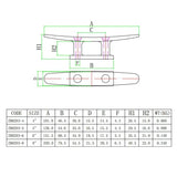 1Pc 4" 5" 6" 8" Combo Mooring Cleat 2 Hole 316 Stainless Steel Polished Boat Cleats for Marine Boat Deck Rope Tie Yacht