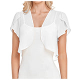 Women’S Short Sleeve Cardigan Chiffon Tops Ladies Open Front Bolero Shrug Crop Top Clothing For Female Plus Size Oversized 2025