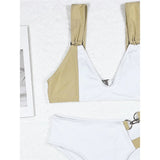 Sexy Splicing Asymmetric V Neck Bikini Women Swimwear Female Swimsuit Two-pieces Bikini set Bather Bathing Suit Swim Lady V3435