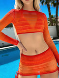 4 Pieces Triangle Bikini 2026 With Mesh Tops & Skirt Swimwear Female Solid Swimsuit Women Bathers Bathing Swimming Swim Suit
