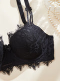 New One-piece Lace Bra for Women Push Up Adjustable Anti-sagging Feminine Latex Bra with Thickened Cup for Small Bust