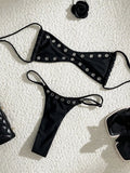 XS - L Halter Mini Micro Thong Bikini Women Swimwear Female Swimsuit Two-pieces Bikini Set Metal Rings Bather Bathing Suit Swim