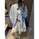 Sweet Korean Style Lace Loose Short Skirt White Tiered Ruffled Mini Skirt Elastic Waist Cute Casual Summer Skirt For Women EHAB