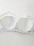 Floral Plus Size Women Bra Lace & Embroidery Push up Bra Comfort Thin Cup Underwire Support Lingerie Bra
