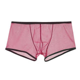Mesh Perspective Shorts Panties Men Boxer Underwear Transparent Low-rise Moisture-wicking Boxer Shorts