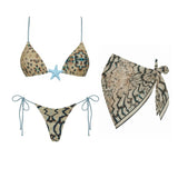 Bandeau 3 Pieces Bikini 2026 Sexy Women Swimsuit Swimwear Female Dress Cover Up Bikini Set Beachwear Bathing Suit Swimming Suit