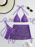 DEKA Mesh Bikinis Female Swimsuits Women's Three-Piece Swimwear Beach Swim Wear Bathing Suits Brazilian Bikini Set Pool Bather
