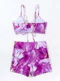 Strappy Bikini 2026 Women High Waist Swimsuit Tie Dye Drawstring Swimwear Female Bathers Bathing Swimming Swim Suit Beachwear