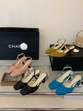 Summer Closed Toe Sandals Buckle Strap Summer Heels Mary Jane Thick Heels French Shallow Lolita Sandals OL Dress Shoes New 2026