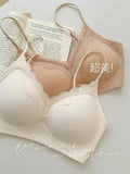 Comic Chest Bra No Underwire European Thin Straps Summer Women Lace Gathering Push Up Seamless Bras Japanese Style Natural Look