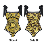 2026 High Quality Double-sided Printed Push Up Women Bikini Set Printed Strappy Bandage Swimwear Brazilian Biquini Bathing Suit