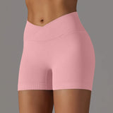 Summer V-waist peach hip lifting tight fitting three part pants, high waist yoga shorts, running speed drying seamless yoga pant