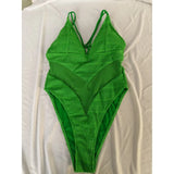 S - XXL 5 Colors V Neck Mesh Sheer Women Swimwear One Piece Swimsuit Female High Leg Cut Monokini Bather Bathing Suit Swim V6168