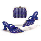 doershow Italian colorful Shoes And Bag Sets For Evening Party With Stones Italian Leather Handbags Match Bags!  HNM1-1