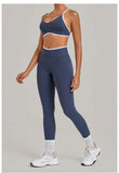 Women's Seamless Yoga Sets Sports Fitness Gym Sleeveless Vest Hip-lifting Slim Fit Pants Suits Running Training Workout Sets