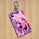 2026 A-FnafS oppression Rectangle ID Card Case Keychain Access Card Bag Key Tag Ring Leather Card Holder Key Ring Access