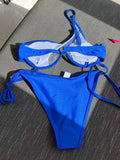 Splicing Black Mesh Underwired Bikini women swimsuit female swimwear Two pieces Bikini set High cut Bather Bathing suit Swim