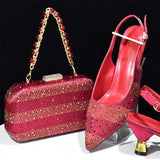 Doershow African fashion Italian Shoes And Bag Sets For Evening Party With Stones SILVER Italian Handbags Match Bags! Hb1-2