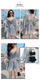 New women's swimsuit split bikini three-piece boxer long-sleeved spa swimsuit
