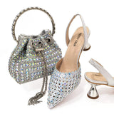 Doershow  African fashion Italian Shoes And Bag Sets For Evening Party With Stones wine Italian Handbags Match Bags! HAE1-4
