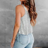 2026 Summer Fashion Women's Tanks Sexy Sequins Camisole Lady Casual Sliver Women's Strap Top Night club Streetwear Y2K Dress up