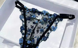 French Floral Bra Set Women | Sweet Sexy Sheer Mesh Lace, Transparent Underwear Set | Practical & Feminine MOYISU Sexy Panty Set