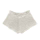 Women´s Beach Shorts Knit Crochet Cutout Bathing Suit Bottoms Drawstring Beach Board Shorts Summer Hot Shorts Streetwear