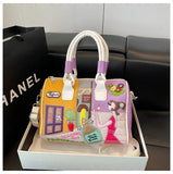 PU New Personality Stylish Shoulder Bags Design Patchwork Zipper 2025 Hot Sale Women's Bags Retro High Quality Women's Bags