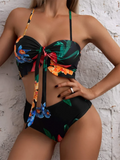 3 Pieces Floral Printed Push Up Bikinis 2026 Women Halter Swimwear Female Sexy Swimsuit & Beach Dress Bathing Swimming Swim Suit