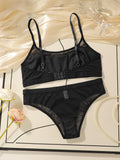 Fashionabl Black Girls' Suspender Bra Set Without Steel Support Double-Layer Inner Lining Underwear Sports Women Bra Set MR2668