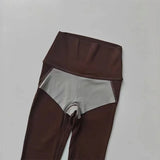 Nude Yoga Leggings Women High Waist One-piece Fitness Wear-free Underwear Belt Pocket Sports Pilates Trousers Fitness Pants