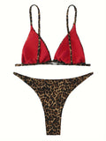 2024 Micro Leopard Bikini Women High Cut  Bandage Push Up Swimsuit Sexy Bathing Suit Padded Thong Swimwear,summer Beach Vacation