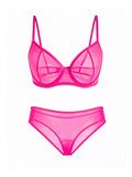 Sexy Ultra-Thin Fully Transparent Alluring Lingerie with Underwire, No Padding, Beautiful Back Bra, Hot Girl Push-Up Bra Set
