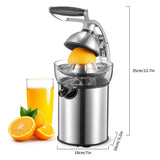 Electric Citrus Juicer Die Cast Zinc Shell With Two Cones