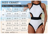 Vintage White Black Patchwork Swimwear Women 2026 Hollow Out Backless High Waist Bikini Beach Bathing Suit One Piece Swimsuit