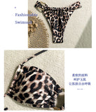 New Leopard Ruffled Bra Cup Bikini  Women Bandeau Swimsuit Female Swimwear Two Pieces Bikini Set Push Up Bathing Suit Swim Lady