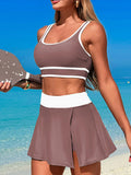 2026 Sporty Swimsuit Women Two Pieces High Waist Beach Dress Solid Swimwear Female Bathers Bathing Swimming Swim Suit Beachwear