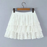 French-style Elegant Stand-up Collar Tie-waist Slim-fit Pleated Long-sleeve Shirt For Women With Waist Lace Cake Skirt QXS5