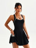 Womens Summer Dresses Tennis Dress w/Built-in Shorts Hotsweet Dress Sportswear Woman Gym Dresses Golf Outfits Sport Yoga Clothes